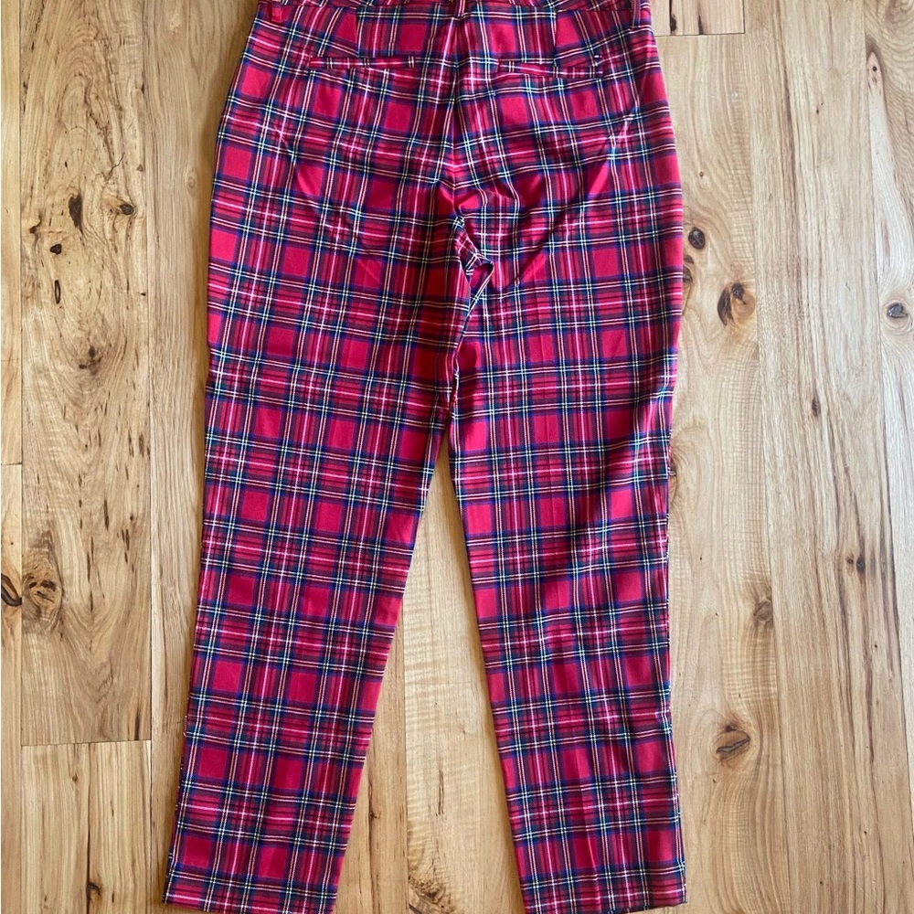 Tommy Hilfiger Women's Red Plaid Pants - Picture 6 of 10